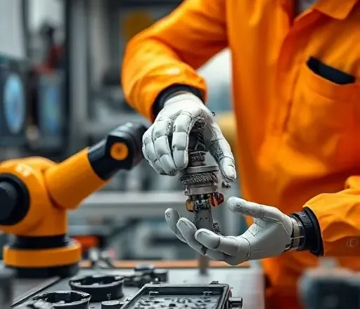 Робота-коллаборатора в мелкосерийном производстве: как AI и человек работают вместе для повышения качества и скорости сборки.